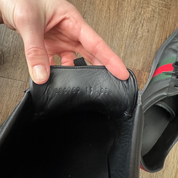 Men’s Gucci Ace Leather Black Sneakers - US Size 14 - Picture 8 of 8